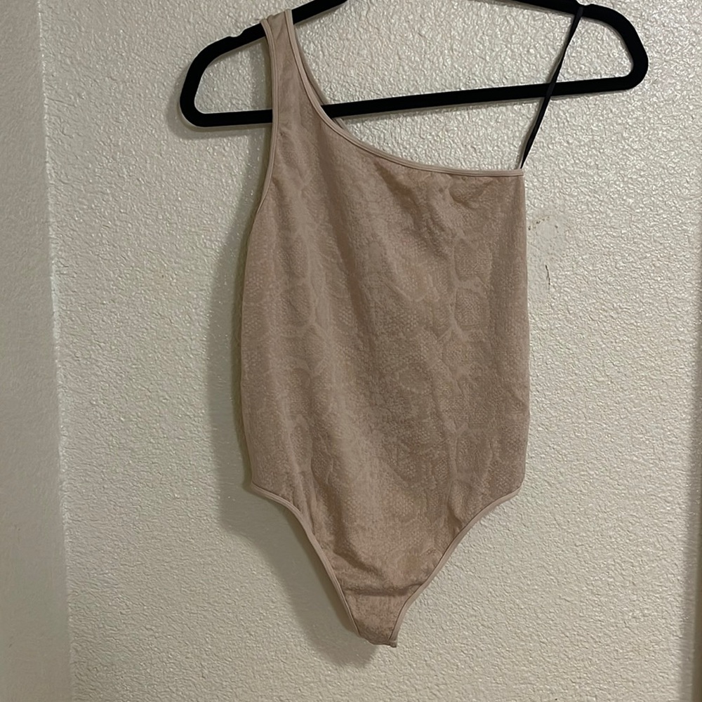 nude snake print bodysuit
